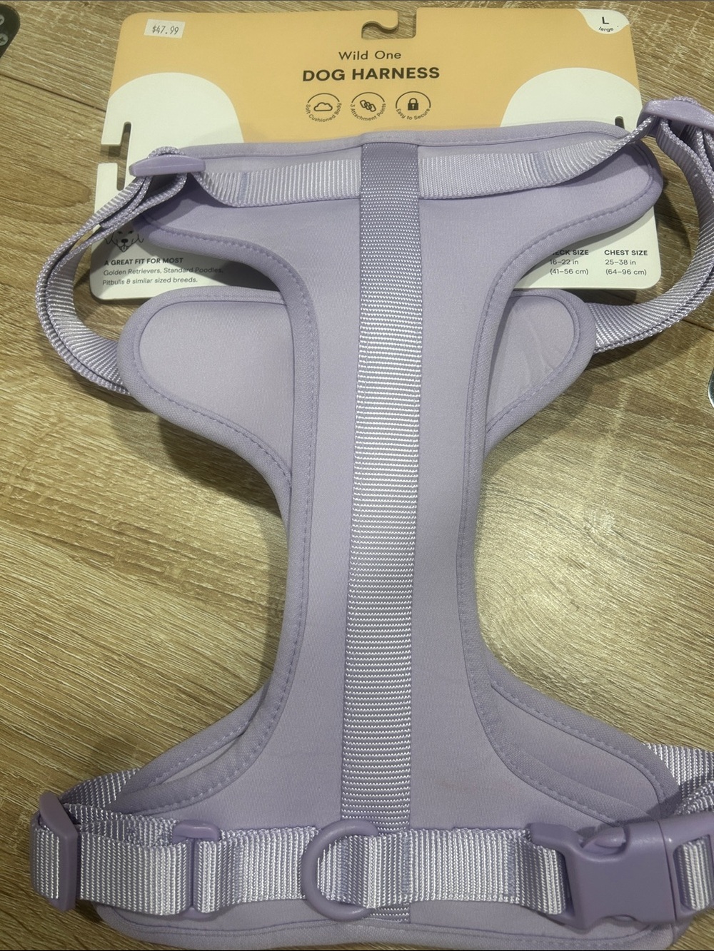 Wild One Lavender Dog Harness - Comfortable Padded No-Pull Vest